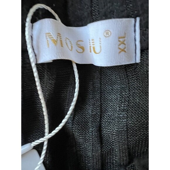 Moshu Soft Womens Knit Top Classic Black Long Sleeved Ribbed XXL Lightweight New - Picture 2 of 8